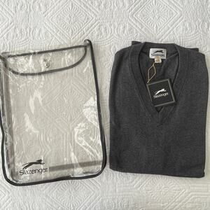 Slazenger Men's Cotton V-Neck Vest Grey Large NWT